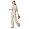 Huamian beige wool silk stand-up collar autumn and winter sports suit, model sportswear, motorcycle two-piece raincoat sportswear Item Picture